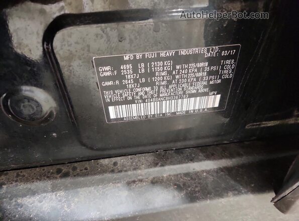 4S4BSANC8H3367763 2017 SUBARU OUTBACK Black 
