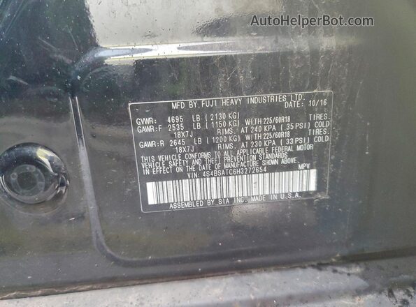 4S4BSATC6H3272654 2017 SUBARU OUTBACK Черный Вид подкапотного пространства