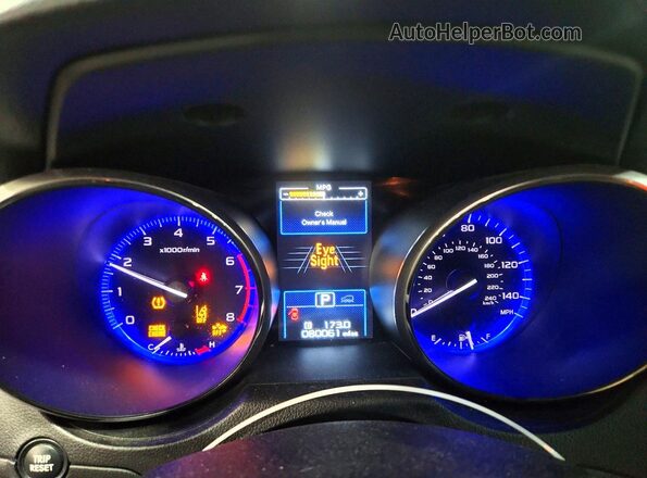 4S4BSBHC4G3312694 2016 SUBARU OUTBACK Green Սարքավորումների վահանակի տեսք