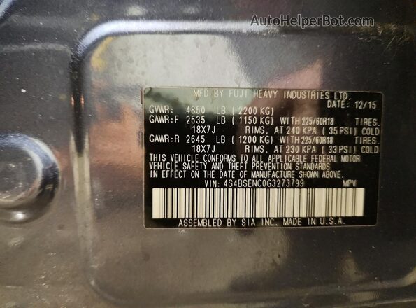4S4BSENC0G3273799 2016 SUBARU OUTBACK Blue 