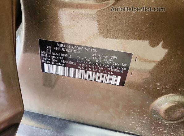4S4BTACC8M3111813 2021 SUBARU OUTBACK Green 