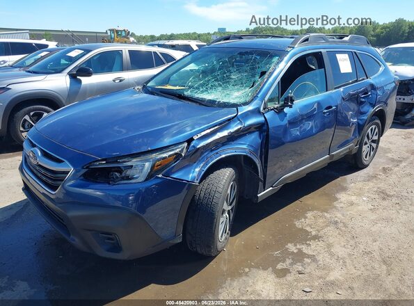 4S4BTADC1M3150628 2021 SUBARU OUTBACK Blue Առջևի ձախ երեք քառորդ տեսարան