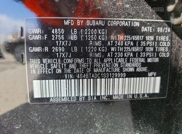 4S4BTADC1S3129999 2025 SUBARU OUTBACK Черный Вид подкапотного пространства
