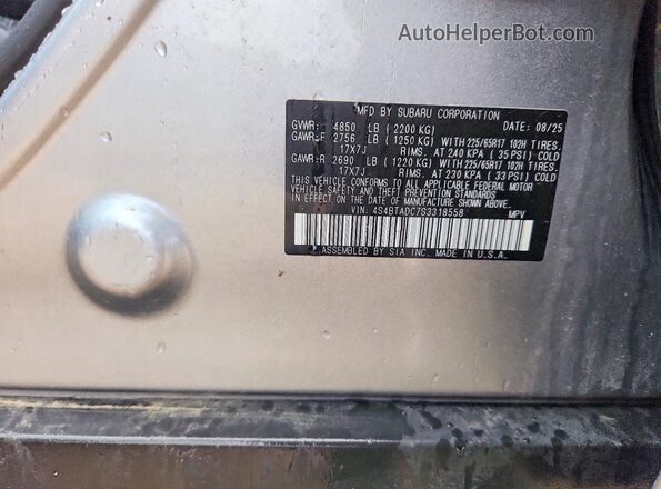 4S4BTADC7S3318558 2025 SUBARU OUTBACK Серебряный 