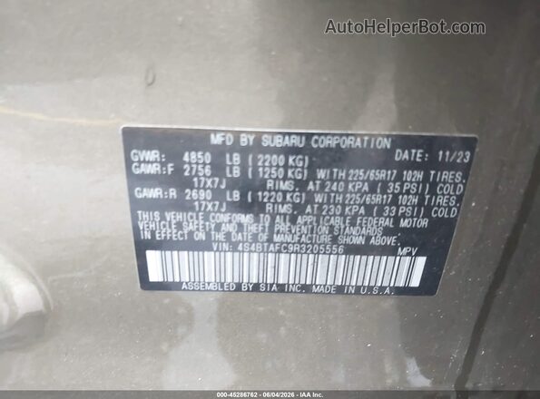 4S4BTAFC9R3205556 2024 SUBARU OUTBACK Brown Շարժիչի բաժամունքի տեսք
