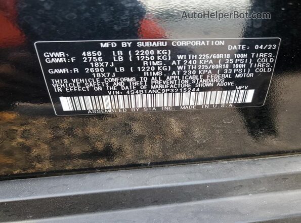 4S4BTANC9P3215244 2023 SUBARU OUTBACK Black 