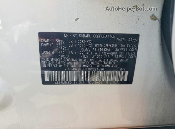 4S4BTGPD1R3291536 2024 SUBARU OUTBACK White 