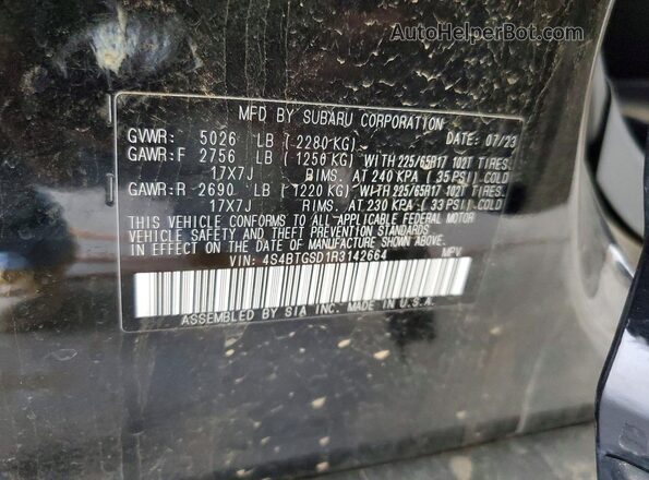 4S4BTGSD1R3142664 2024 SUBARU OUTBACK Black Widok naklejki z numerem VIN
