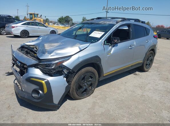 4S4GUHF60R3754911 2024 SUBARU CROSSTREK Gray წინა მარცხენა ხედი სამი მეოთხედიდან