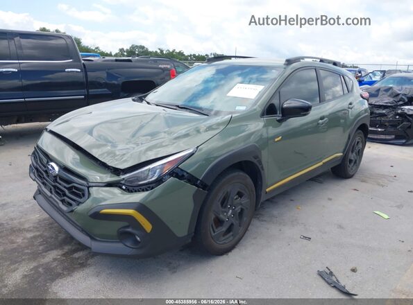 4S4GUHF63S3741611 2025 SUBARU CROSSTREK Green Vista tres cuartos delantera izquierda