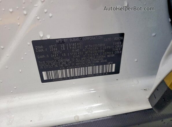 4S4GUHF65T3760758 2026 SUBARU CROSSTREK Белый Вид наклейки с VIN-кодом