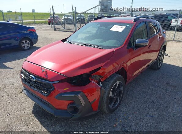 4S4GUHM6XR3801154 2024 SUBARU CROSSTREK Red წინა მარცხენა ხედი სამი მეოთხედიდან