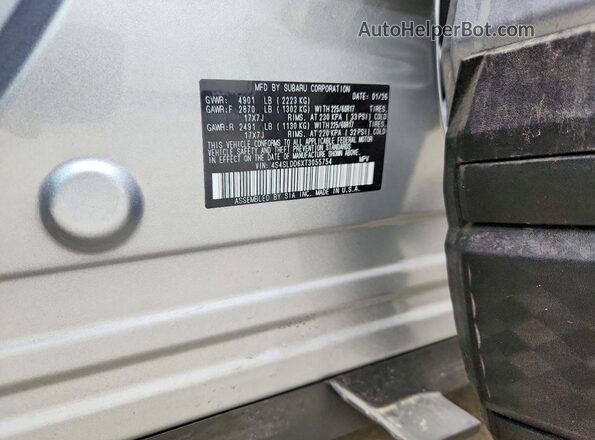 4S4SLDD6XT3055754 2026 SUBARU FORESTER Silver Widok naklejki z numerem VIN