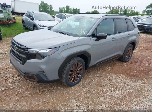 4S4SLDH67T3062414 2026 SUBARU FORESTER Gray წინა მარცხენა ხედი სამი მეოთხედიდან