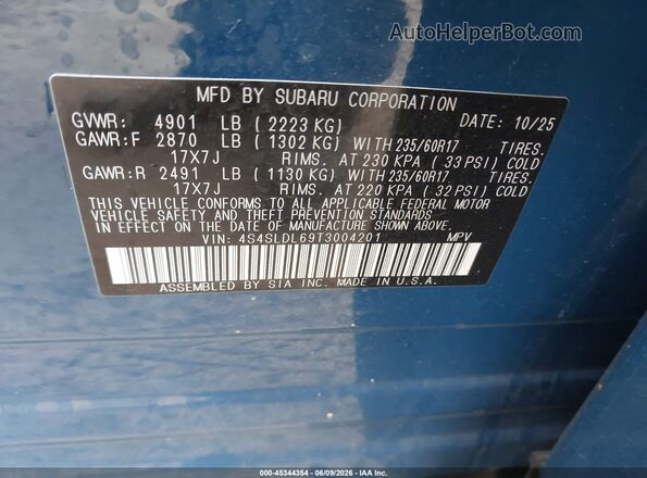 4S4SLDL69T3004201 2026 SUBARU FORESTER Blue 