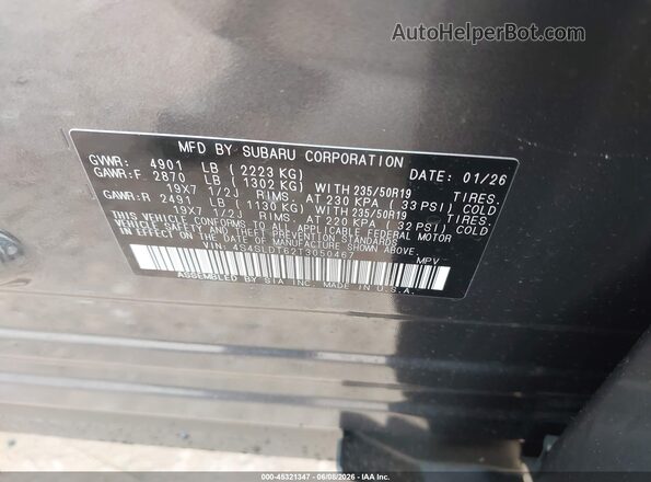 4S4SLDT62T3050467 2026 SUBARU FORESTER Gray 