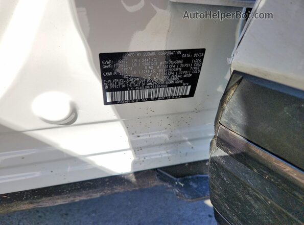 4S4SLSR75T3064884 2026 SUBARU FORESTER White VIN sticker view