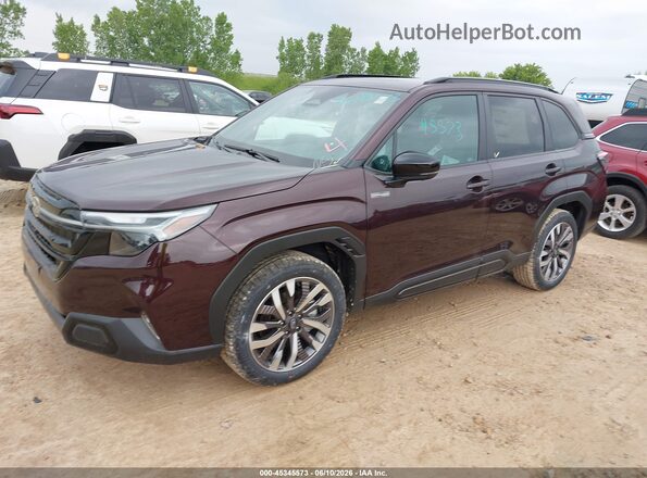 4S4SLST71T3092206 2026 SUBARU FORESTER Maroon წინა მარცხენა ხედი სამი მეოთხედიდან