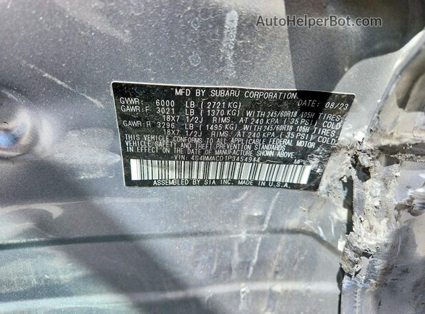 4S4WMACD1P3454944 2023 SUBARU ASCENT Silver Вид наклейки з VIN-кодом