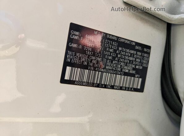 4S4WMACDXN3470413 2022 SUBARU ASCENT White 