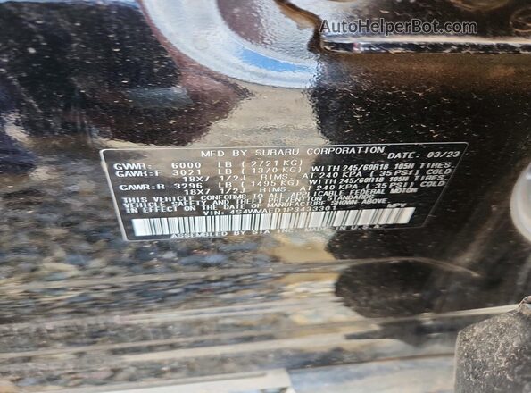 4S4WMAED1P3433301 2023 SUBARU ASCENT Black Панорамний вид салону 360°