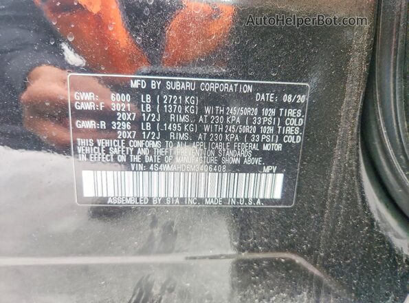 4S4WMAHD6M3406408 2021 SUBARU ASCENT Black Vista interior de 360 grados