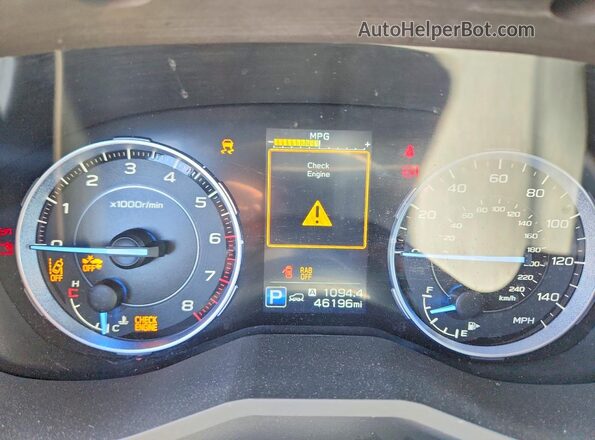 4S4WMALD0L3414414 2020 SUBARU ASCENT Red Widok zestawu wskaźników