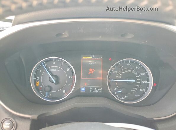 4S4WMAMD7K3442319 2019 SUBARU ASCENT White Widok zestawu wskaźników