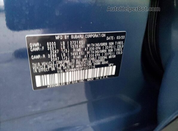 4S4WMAND9P3427116 2023 SUBARU ASCENT Blue სალონის 360-გრადუსიანი ხედი