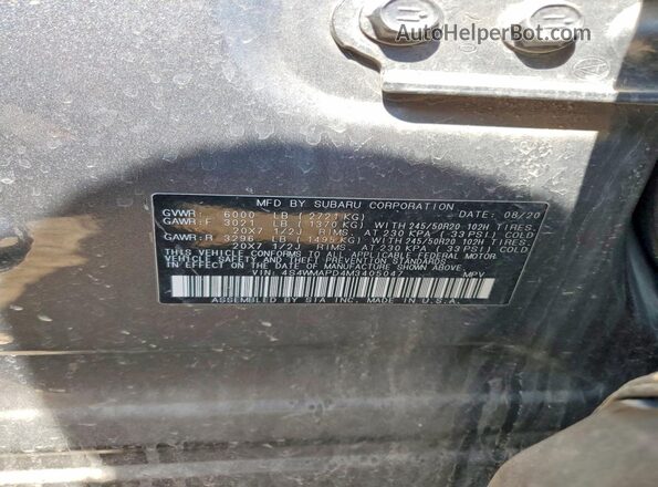 4S4WMAPD4M3405047 2021 SUBARU ASCENT Charcoal Widok naklejki z numerem VIN