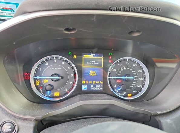 4S4WMAPD8L3402456 2020 SUBARU ASCENT Gray ხელსაწყოთა პანელის ხედი