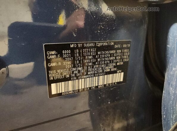 4S4WMARD6L3416451 2020 SUBARU ASCENT Синий Панорамный вид салона 360°