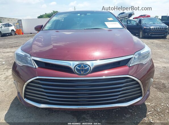 4T1BD1EB4GU054459 2016 TOYOTA AVALON HYBRID Maroon Սալոնի հետևի տեսք