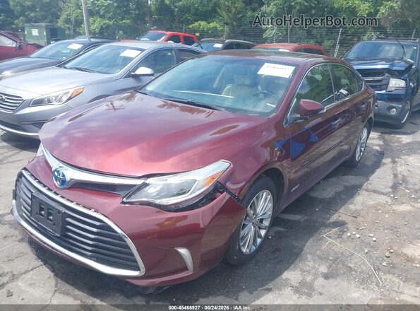 4T1BD1EB6GU055502 2016 TOYOTA AVALON HYBRID Red Առջևի ձախ երեք քառորդ տեսարան