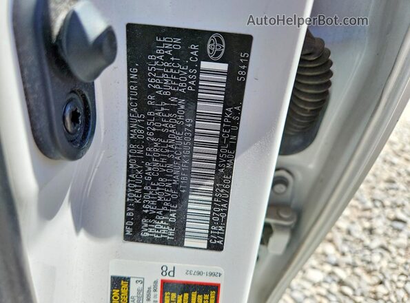 4T1BF1FK1GU503749 2016 TOYOTA CAMRY White Вид підкапотного простору