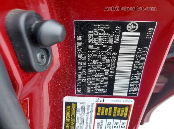 4T1BF1FK1GU538159 2016 TOYOTA CAMRY Red Вид підкапотного простору