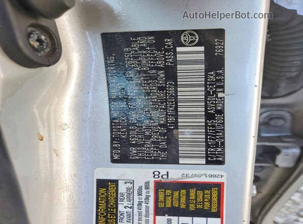 4T1BF1FK2EU756673 2014 TOYOTA CAMRY Silver Շարժիչի բաժամունքի տեսք