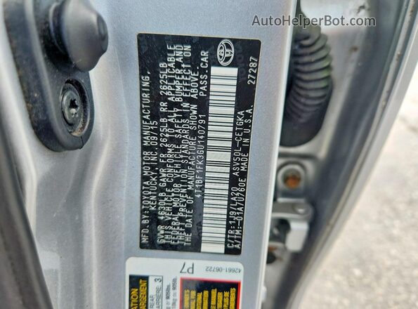 4T1BF1FK3GU140791 2016 TOYOTA CAMRY Silver Вид підкапотного простору