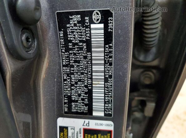 4T1BF1FK3GU547686 2016 TOYOTA CAMRY Gray ძრავის განყოფილების ხედი