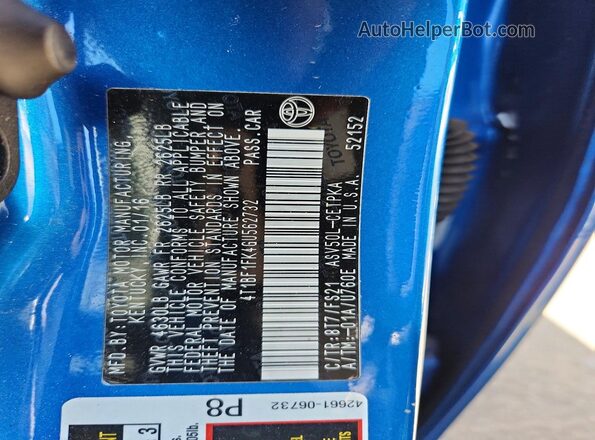 4T1BF1FK4GU562732 2016 TOYOTA CAMRY Blue 