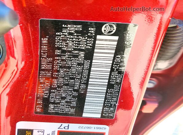 4T1BF1FK5HU619005 2017 TOYOTA CAMRY Red 