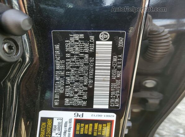 4T1BF1FK8GU145162 2016 TOYOTA CAMRY Black VIN კოდის სტიკერის ხედი