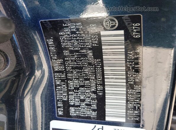4T1BF1FK8HU664276 2017 TOYOTA CAMRY Черный Вид подкапотного пространства