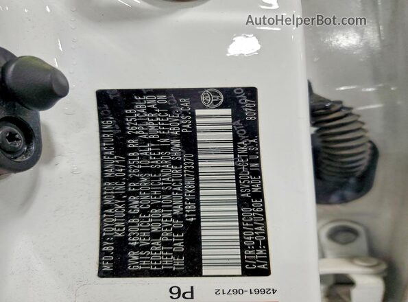 4T1BF1FK8HU773370 2017 TOYOTA CAMRY White Vista del compartimento del motor