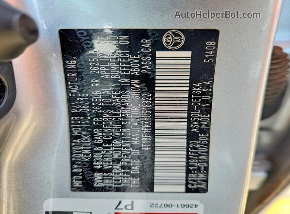 4T1BF1FKXHU618822 2017 TOYOTA CAMRY Silver ძრავის განყოფილების ხედი