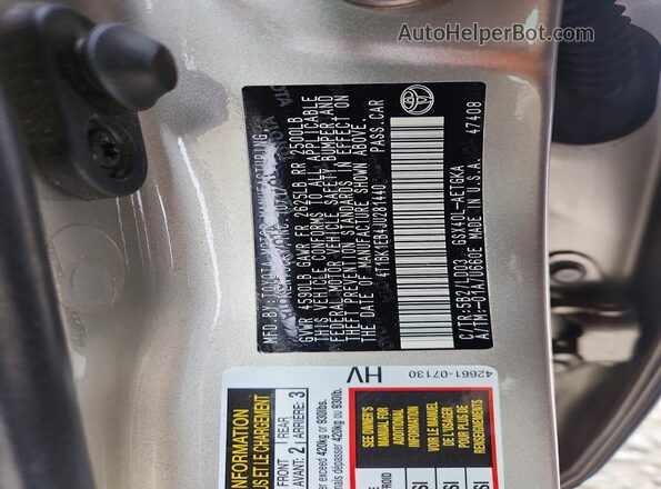 4T1BK1EB4JU281440 2018 TOYOTA AVALON Желто-коричневый Вид подкапотного пространства