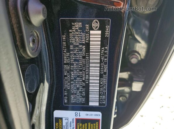4T1BK1EB7GU225811 2016 TOYOTA AVALON Black 