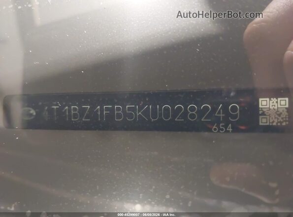 4T1BZ1FB5KU028249 2019 TOYOTA AVALON Синий Вид подкапотного пространства
