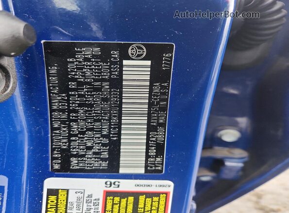 4T1C11BKXRU129332 2024 TOYOTA CAMRY Blue Vista del compartimento del motor