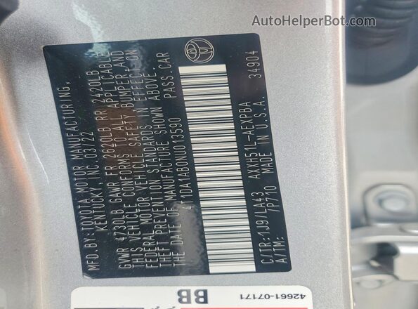 4T1DA1AB0NU013590 2022 TOYOTA AVALON Silver ძრავის განყოფილების ხედი